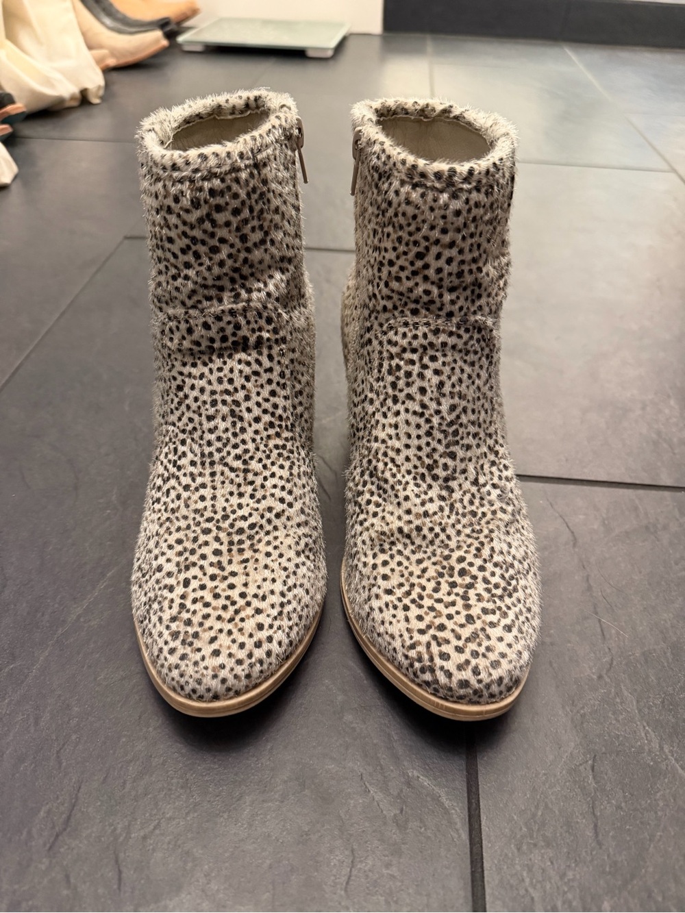 Very G Leopard-Print Ankle Boots - Cream/Black